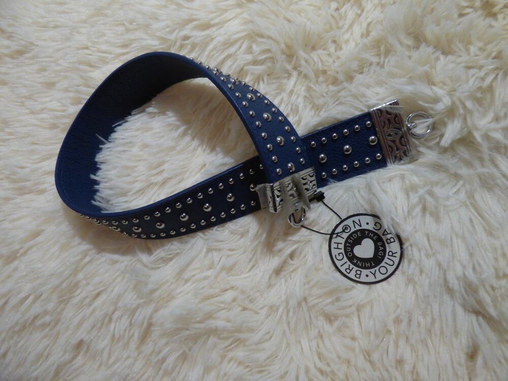 Brighton Your Bag Atlantic Blue Studded Rockstar Leather Purse Strap